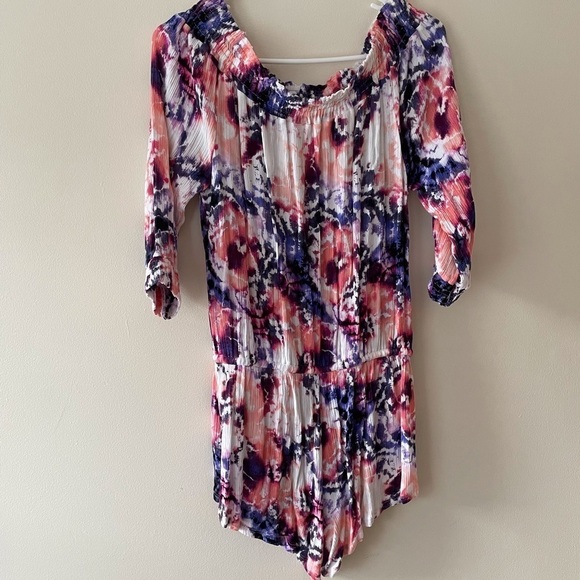 Womens Tye Dye Romper/ Jumpsuit Size S/P Color Pink - Picture 8 of 13